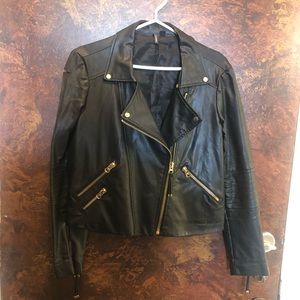 Mango Faux Leather Jacket (tear) Size L